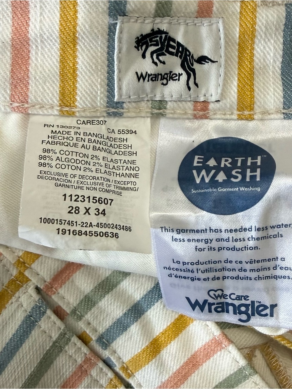 Wrangler Wanderer High-Rise Vertical Stripe Flare Jeans - Rainbow - Picture 8 of 9